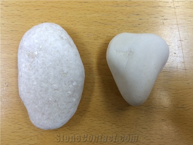 China White Marble Pebbles River Stones Hot Selling, Tumbled Walkway Pebble Stone