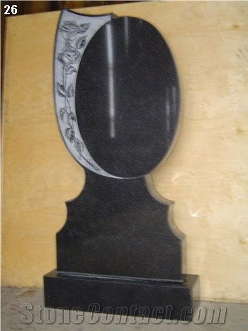 Cina Black Russia Style Granite Tombstone,Monument,Polished and Carving, Own Factory Good Quality Polished Shaxi Black/ Absolute Black/ Russia Style Tombstone/Monument Indian Black