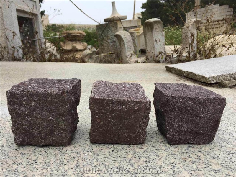 Danyang Red Natural Red Porphyry Cube Stone,Dayang Red Porphyry Cube Stone,G699 Granite Cobble Paver/Red Granite,Putian Red,Danyang Red Porphyry Cube Stone,G699 Granite/Patio Paving