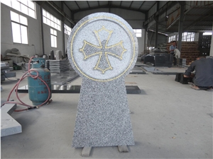 G603 Tombstone&Monument, Tombstone&Monument Granite Monuments,North G603 White Sesame Granite Western European and Poland Style Double Tombstones Bed Competitive Prices