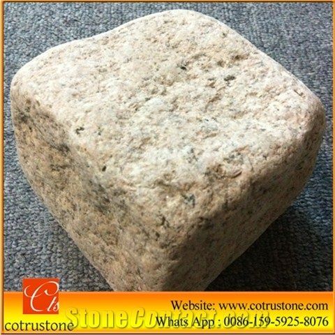 G682 Granite Cube Stone/Rustic Yellow/Pavers/Yellow Granite/Paving Stone,Chinese Wholesale Yellow Granite Patio Pavers, Easy Lay Driveways Granite Cobbles, G682 Cobbles Paving,G682 Wholesale Granite