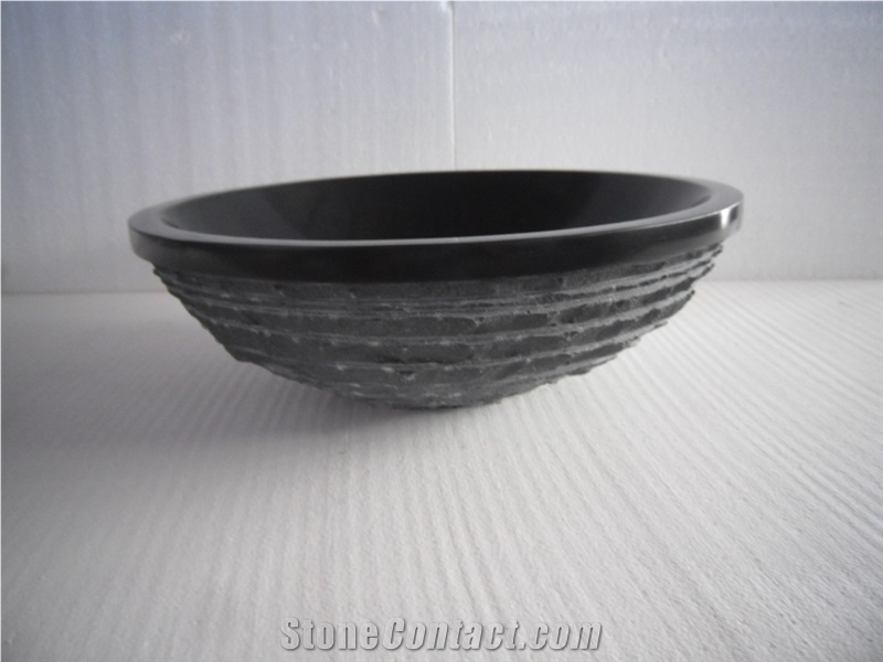 Guangxi Black Marble Wash Basin,Guangxi Black Marble Sinks,Bathroom Basins,Vessel Sinks,China Black Marble Sinks,Good Quality Natural Guangxi Black