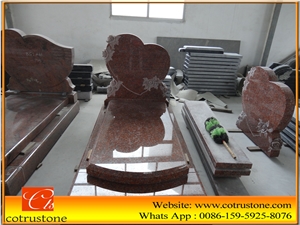 Indian Red Granite Heart Tombstone,Indian Red Heart Tombstone Black Heart Tombstone/Headstone