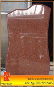 Indian Red Granite Tombstone, Red Granite Monument & Tombstone for Project,India Red Granite Engraved Monument