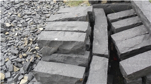 Natural Split Zhangpu Black Basalt Paving Stone, Outside Stone Landscaping Outdoor Plaza Cubes Paver,China Zhangpu Black Basalt Cobble Stone All Size