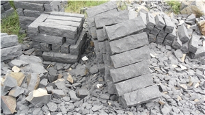 Natural Split Zhangpu Black Basalt Paving Stone, Outside Stone Landscaping Outdoor Plaza Cubes Paver,China Zhangpu Black Basalt Cobble Stone All Size