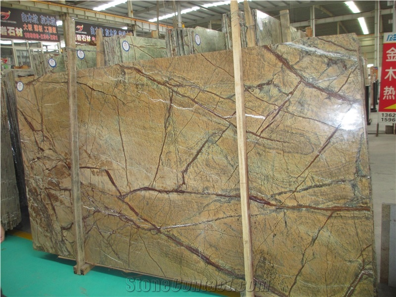Rainforest Yellow,Rainforest Gold Marble Tiles & Slabs,India Yellow Marble Slabs & Tiles,Factory Price Import Rainforest Yellow Marble Slabs for Home Decoration,Tropical Rainforest Brown,Wall Covering