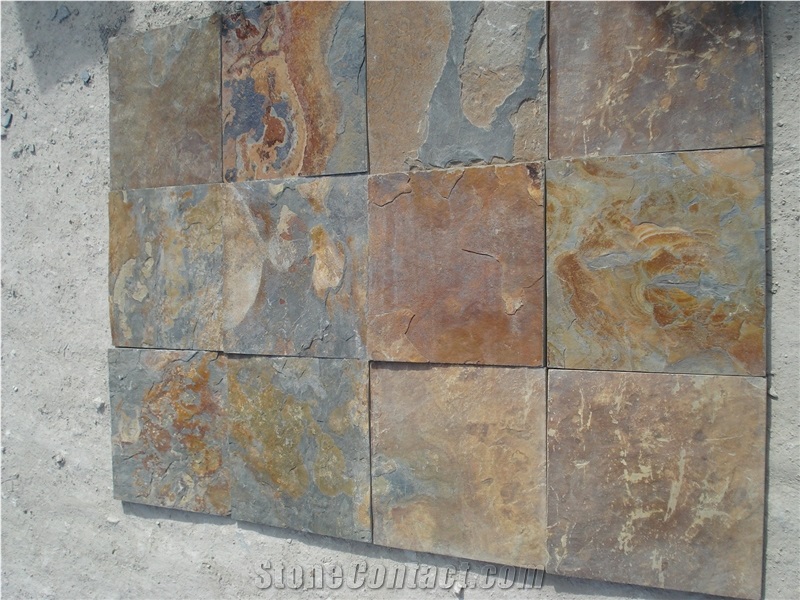 Rusty Slate,Multicolor Slate,Slate Wall Decor,Slate Ledge Stone,Slate Tile,Slate Wall Panel,Chinese Cheap Culture Stone,Slate Cultured Stone,Natural Surface for Wall Decoration