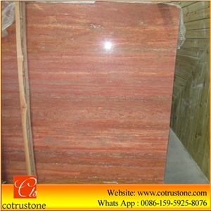 Travertine Tiles and Slabs,Red Travertine, Classic Red Travertine,Iran Red Travertine Vein Cut Tiles & Slabs, Polished Travertine Floor Covering Tiles, Walling Tiles,Travertino Rojo Caoba Slabs & Tile