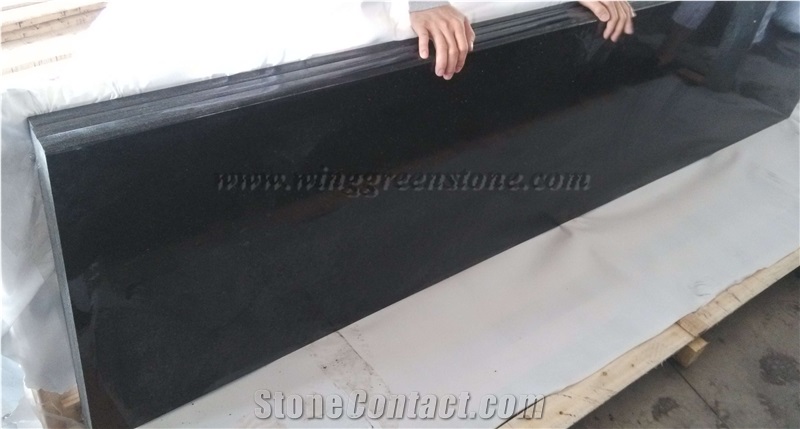 Black Galaxy Granite Kitchen Countertops, Customized Countertop, High Polished Bench Top