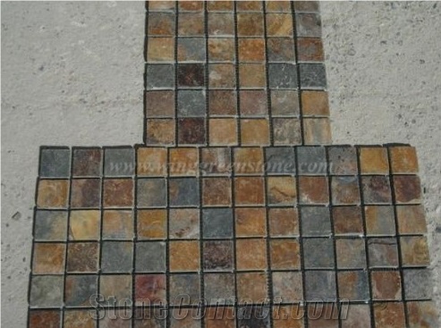 Cultural Stone Mosaic, Interior/Exterior Ornamental Mosaic Tiles, Wall & Floor Mosaic, Natural Slate Mosaic, Xiamen Winggreen Manufacture
