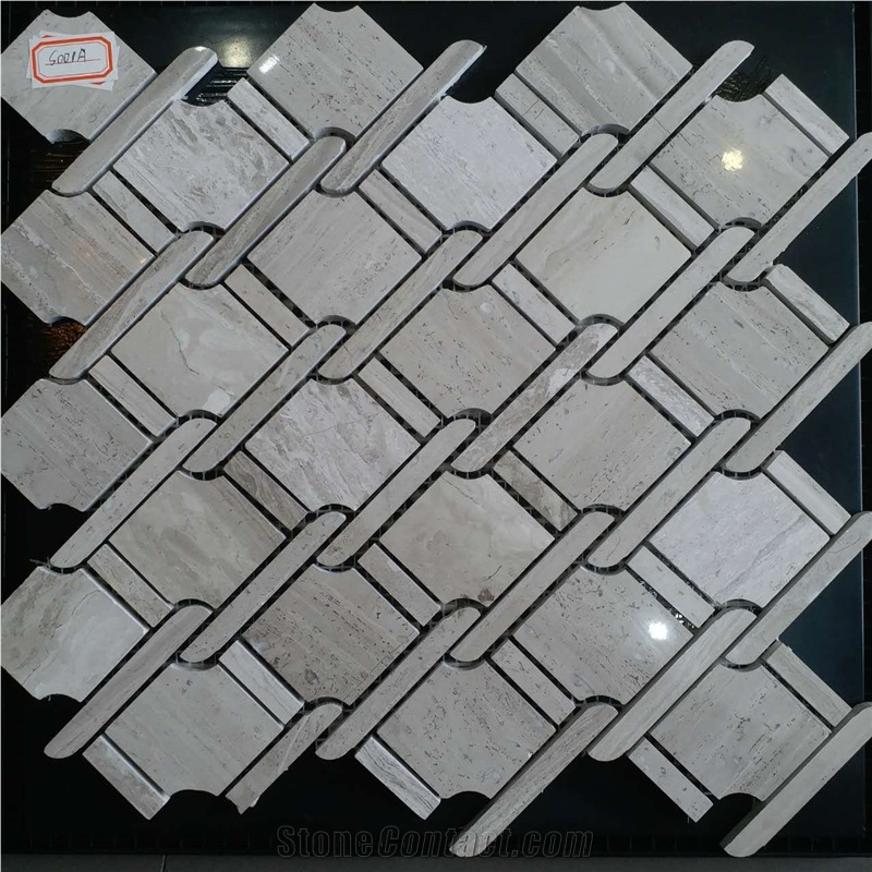 Wooden Grain Marble Mosaic for Wall Cladding,Floors