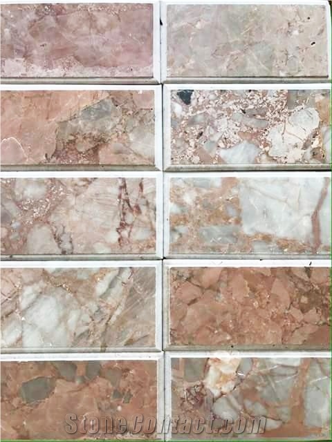 Vietnam Pink and Brown Marble Slab, Tiles