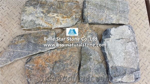Blue Quartzite Little Tumbled Random Flagstone,Quartzite Crazy Stone,Blue Flagstone Wall,Quartzite Irregular Flagstones,Quartzite Flagstone Walkway Pavers,Flagstone Wall,Quartzite Flagstone Courtyard