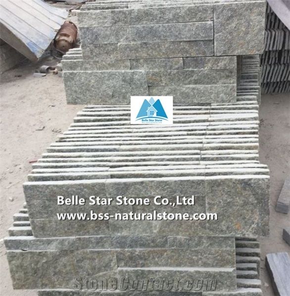 Green Quartzite S Cut Stone Cladding Natural Quartzite Stacked Stone 18x35cm Green Culture Stone Green Quartzite Ledgestone Green Stone Veneer Natural Stone Wall Panels Fireplace Stone Veneer From China Stonecontact Com