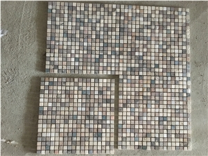 Multic Color China Natural Stone Grey Carrara White Crystal Marble Polished 48*48mm Mosaic Tiles for Wall,Bathroom