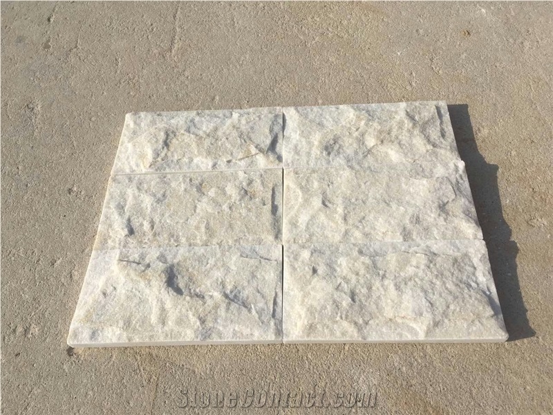 Natural White Quartzite Stone Mushroom Stone