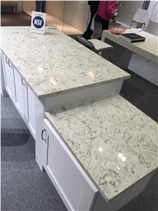 Bianco Drift Quartz Stone Kitchen Countertop Engineered Stone Worktops for Multifamily/Hospitality Projects