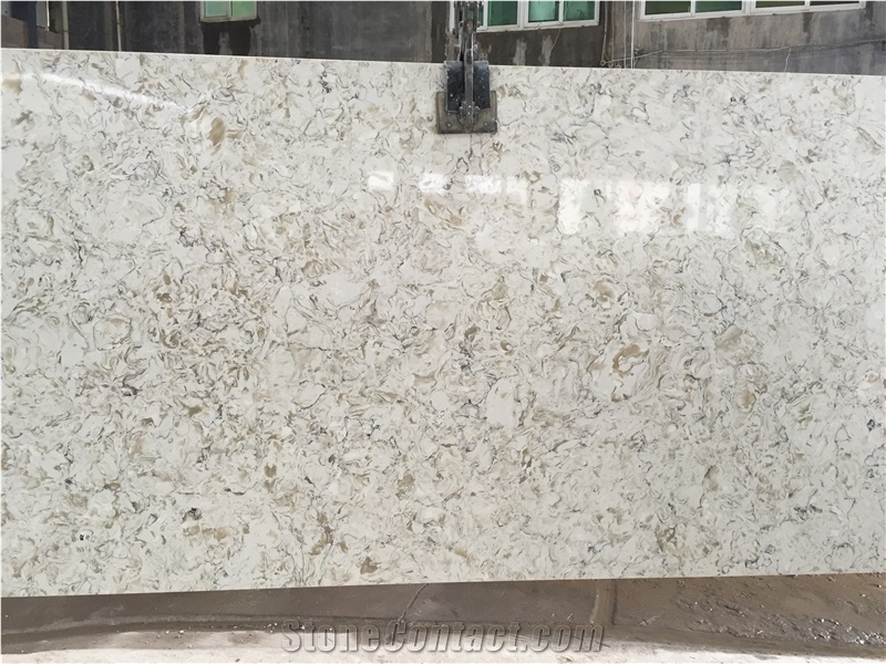Bianco Drift Quartz Stone Kitchen Countertop Engineered Stone Worktops for Multifamily/Hospitality Projects