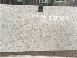 Bianco Drift Quartz Stone Kitchen Countertop Engineered Stone Worktops for Multifamily/Hospitality Projects