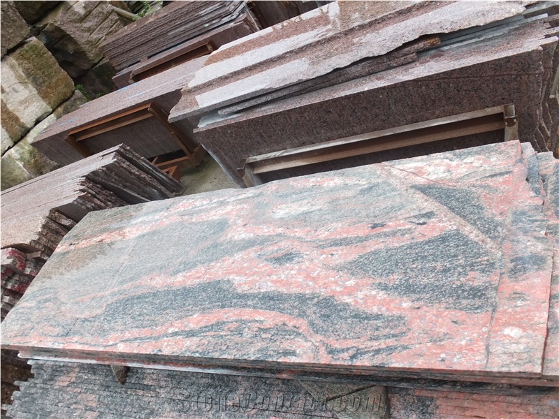 Cheap Chinese Multicolor Red Granite Polished Slabs Tiles