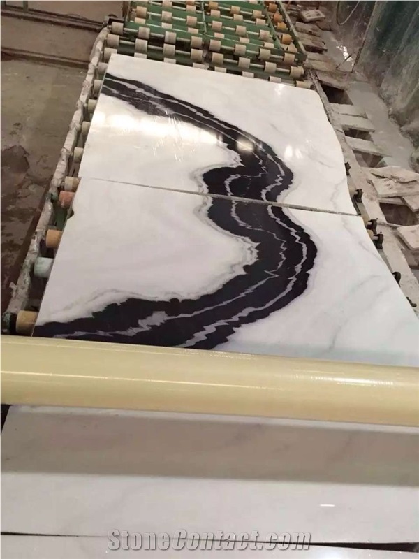 China Panda White Marble Polished Bookmatch Slabs & Tiles, Floor Covering, Wall Covering