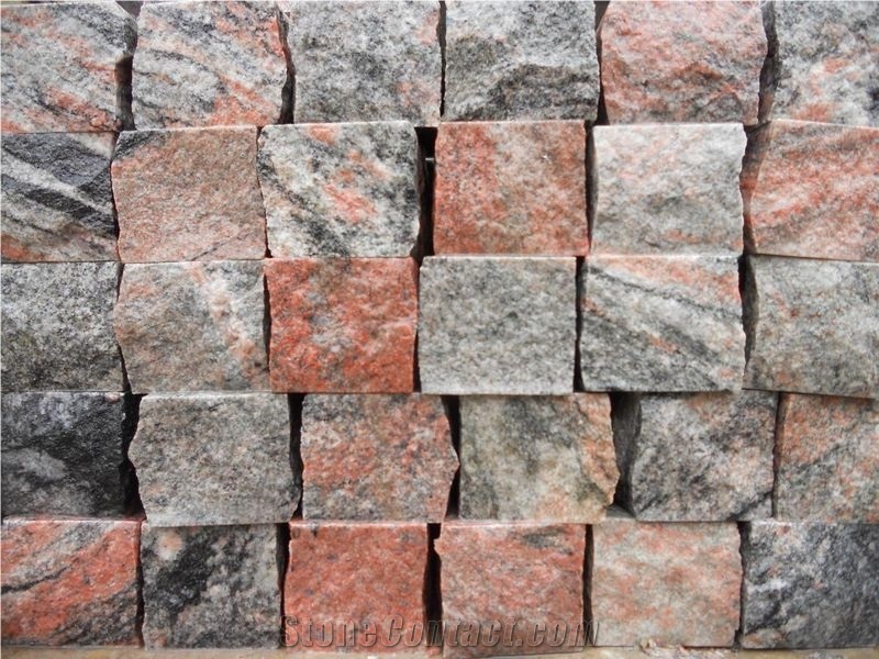 Chinese Cheap Multicolor Red Granite Natural Split Wallstone Wall Clading