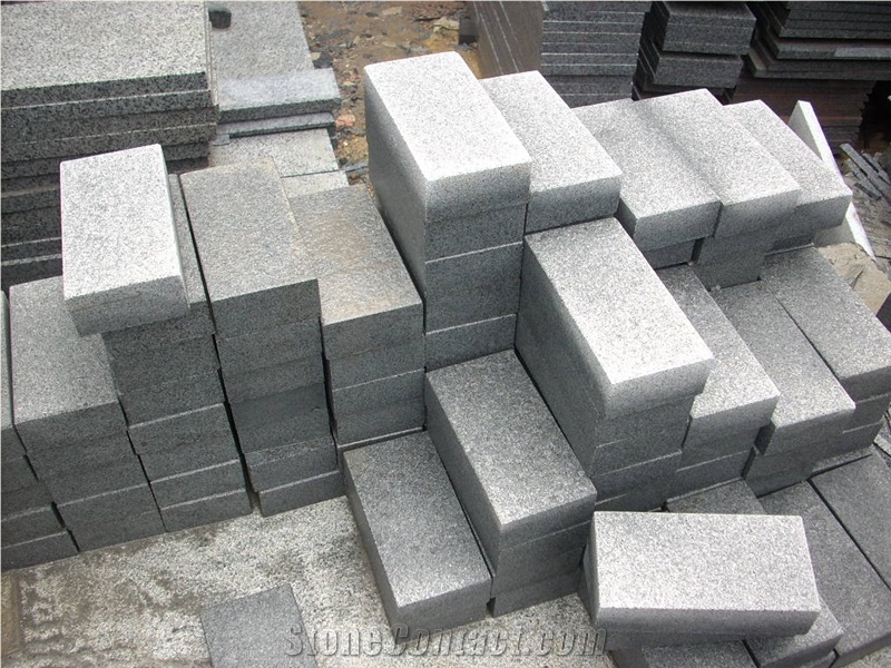 Fujian Grey Granite G654, Sesame Grey, China Light Grey Granite, China Impala Flamed Small Cube, 10x10x10cm, Top Flamed, 4 Sides Split