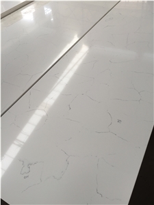Hot Popular Colors Of Carrara White Grey Finegrain Quartz Countertops for Usa Market