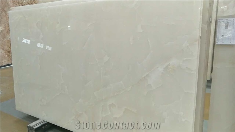 Iran Snow White Onyx Polished Slabs for Flooring Tile Wall Tile