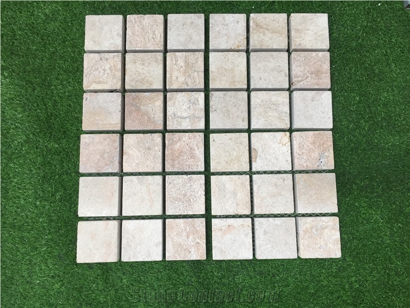 Yellow Limestone Tumbled Pattern Tile