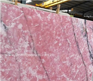 China New Polished Pink Onyx Slabs and Tiles/Wall Cladding for Vanity Top/Bathroom Top/A Grade and High Polished Degree/Own Factory/Natural Stone for Hotel Use Bright Natural Stone/Big Slab Onyx