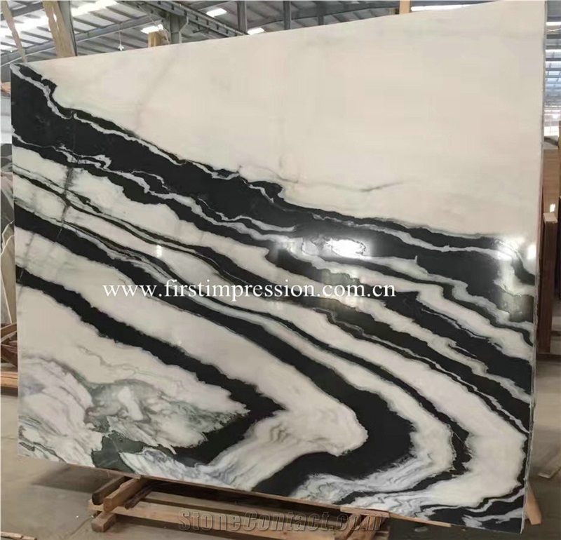 Famous Panda White Marble with Black Grain Big Marble/White Marble Slabs and Covering Tiles/Panda White Wall Paving Stone/Top Quality Marble/Marble Products Pattern Design Interior Tiles