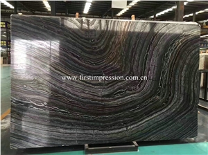 Hot Sale Ancient Wood Grain Marble/Silver Wave Slabs & Tiles/Black Wooden Marble/Black Wood Marble/Antique Black Marble/Ancient Wood Grain Marble/Black Forest Book Match Slab