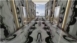 Hot Sale Panda White Marble with Black Grain Marble/White Marble Slabs and Covering Tiles/Panda White Wall Paving Stone/Polished Top Quality Marble/New Marble Products Pattern Design Interior Tiles