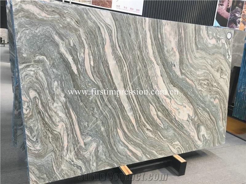 New Polished Green Marble/Multicolor Green Marble Tiles & Slabs/China Sea Wave/Colorful Green Marble/Wave Green/Sewweed Green/Verde Nuvolato/Wave Multicolor Green Marble Big Slabs