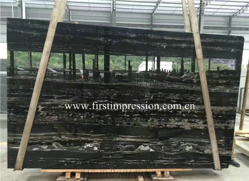 Popular China Silver Dragon Black Marble/New Polished Big Slabs/Tiles for Wall and Floor Covering/Skirting/Natural Building Stone with White Lines/Quarry Owner Manufacturers Supply Interior