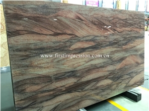 Red Colinas/Red Colinas Quartzite/Red/Polished/Brazil /For Countertops, Exterior - Interior Wall and Floor Applications/Wild Sea