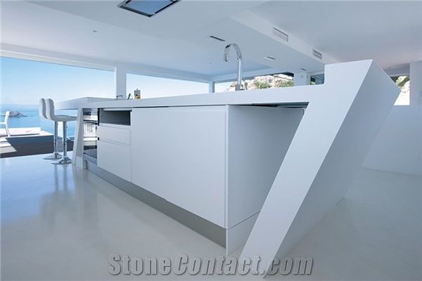 Solid Surface Bianco Carrara White Faux Marble Artificial Stones