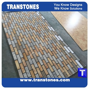 Solid Surface Grey Wooden Artificial Marble Mix Yellow Onice Onyx Cultured Stone for Wall Panel,Walling Brick Flooring