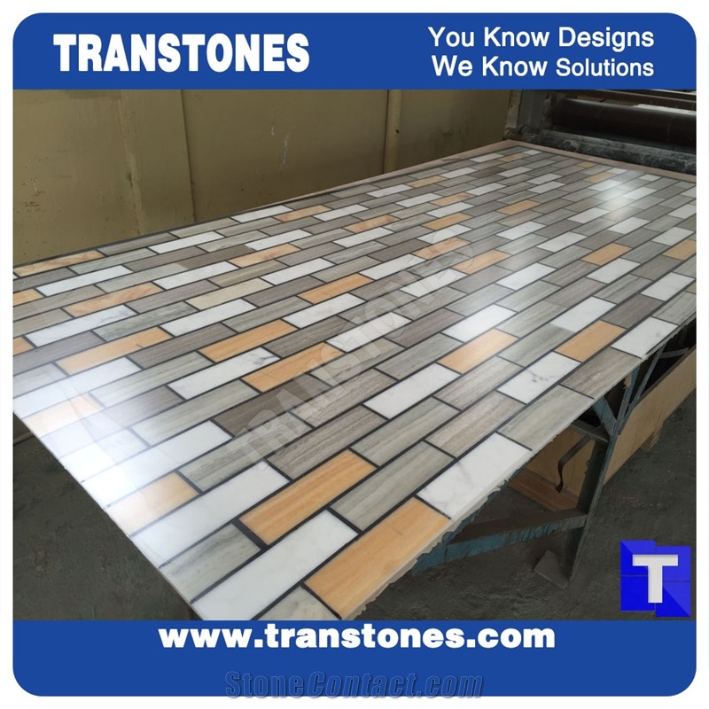 Solid Surface Grey Wooden Artificial Marble Mix Yellow Onice Onyx Cultured Stone for Wall Panel,Walling Brick Flooring