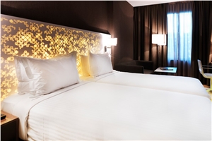 Translucent Crystal Beige Artificial Solid Surface Onyx Waterjet Panel Walling,Cnc Interior Hotel Room Wall Background