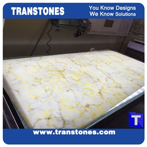 Translucent Glass Stone Solid Surface Golden Spider Artficial Marble Stones Slabs for Interior Wall Panel,Hotel Floor Covering,Kitchen Bathroom Design Material