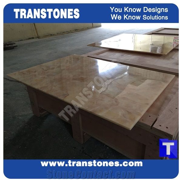 Translucent Honed Solid Surface Nembro Giallo Artificial Marble Honed Solid Surface Nembro Giallo