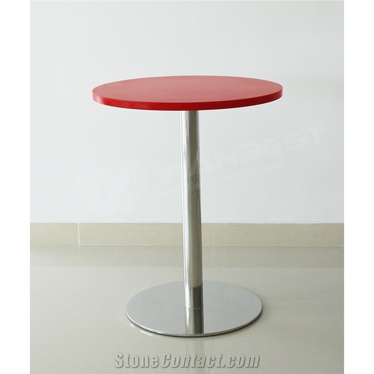Cheap Acrylic Portable Circle Restaurant Cafe Dining Table Design