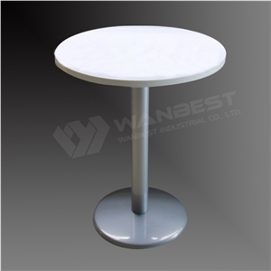 Chinese Products Wholesale Small Dining Coffee Table Round Design with Stainless Steel Leg