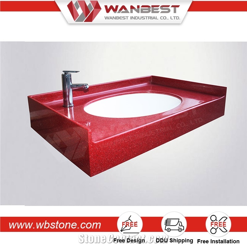 Commercial Artificial Stone Small Oval Shape Toilet Wash Basin