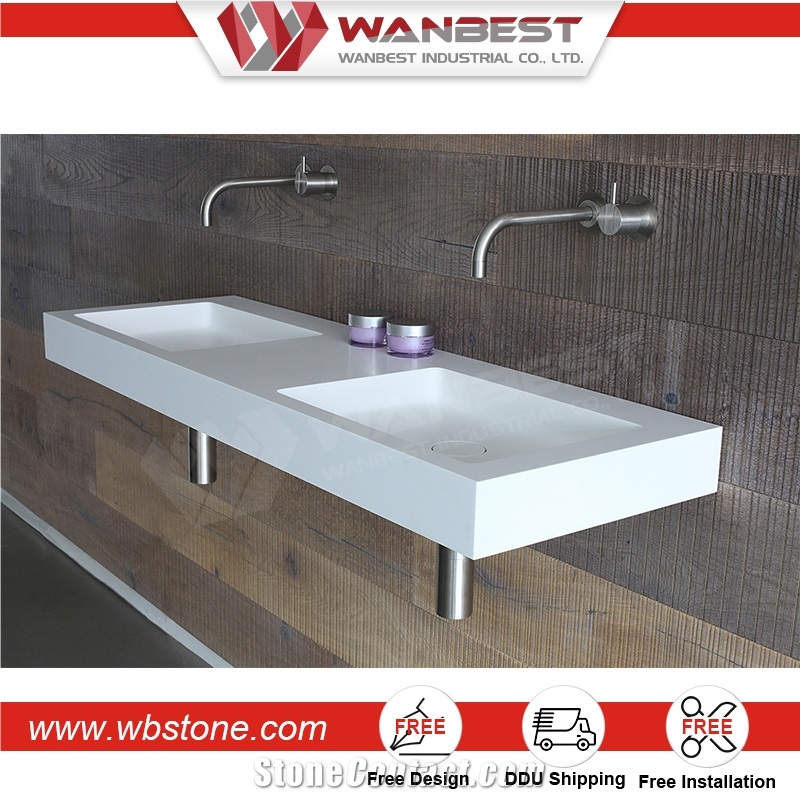 Commercial Artificial Stone Small Oval Shape Toilet Wash Basin