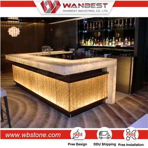 New Design L Shape Artificial Stone Portable Nightclub Cafe Restaurant Bar Drinking Counter
