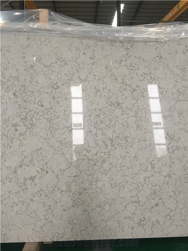Artificial Quartz Stone Bs3301 Royal Botticino Quartz Stone Solid Surfaces Polished Slabs & Tiles Engineered Stone for Hotel Kitchen Bathroom Counter Top Walling Panel Environmental Building Material